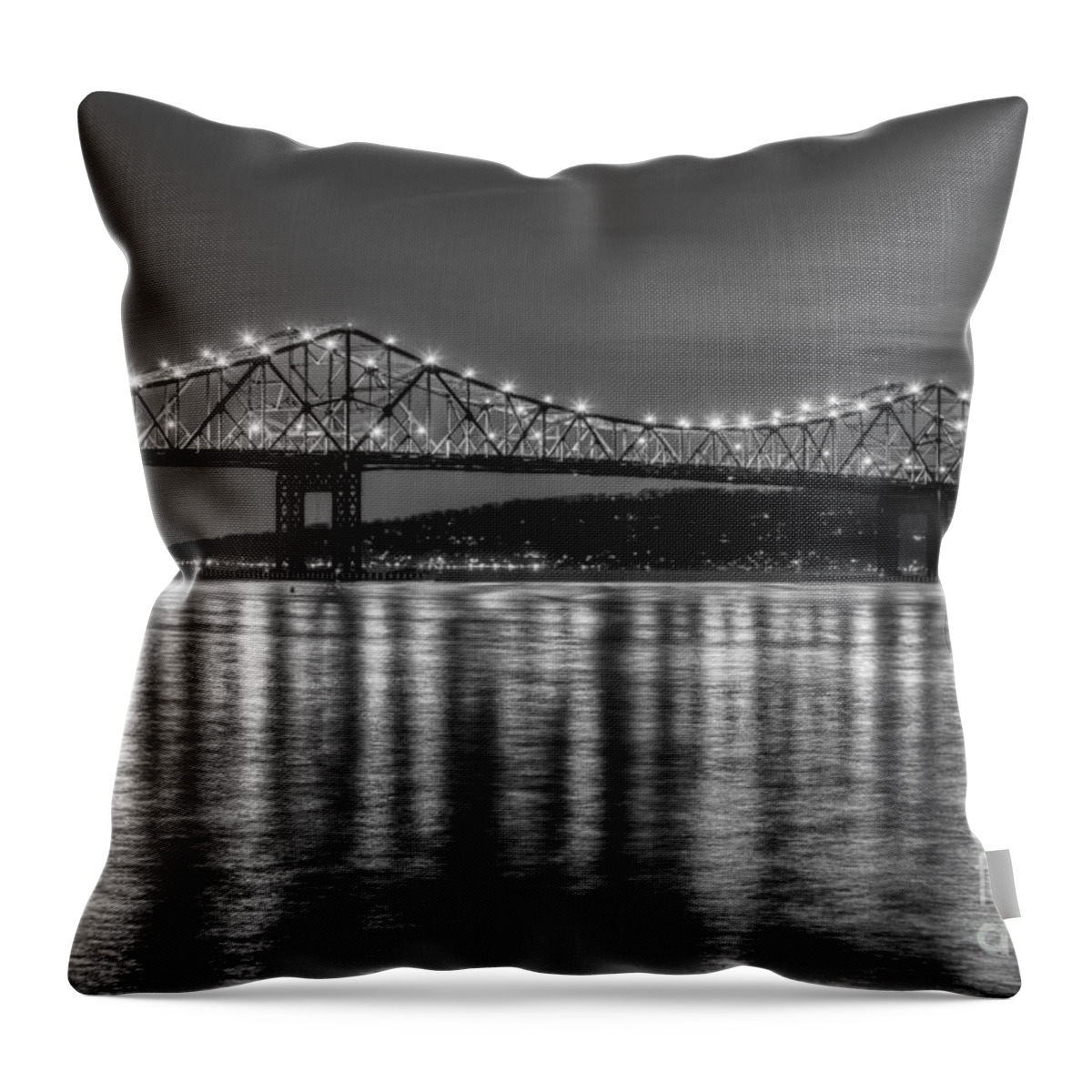 Clarence Holmes Throw Pillow featuring the photograph Tappan Zee Bridge Twilight III by Clarence Holmes