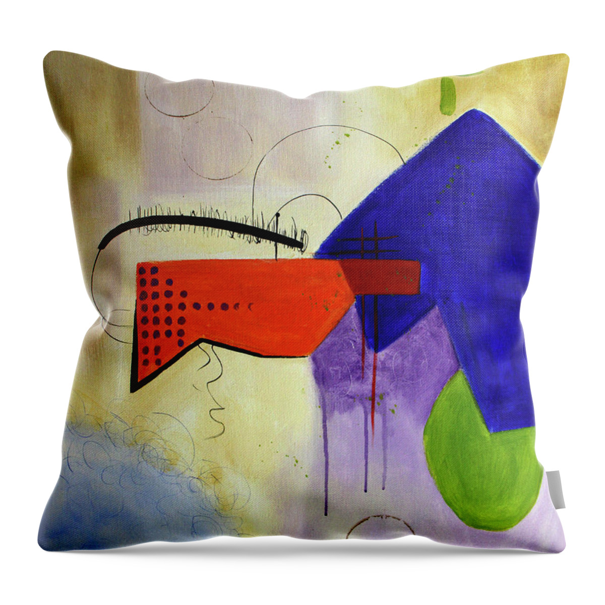 Abstract Throw Pillow featuring the painting Teach Me Psalms 86-11 by Anthony Falbo