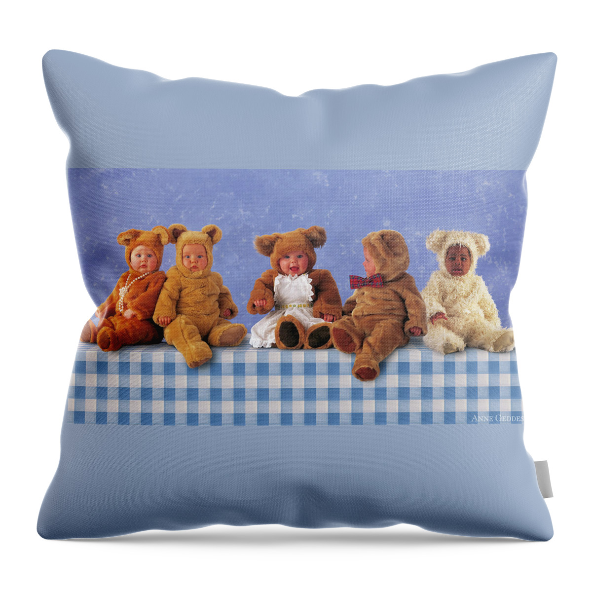 Picnic Throw Pillow featuring the photograph Teddy Bears Picnic by Anne Geddes