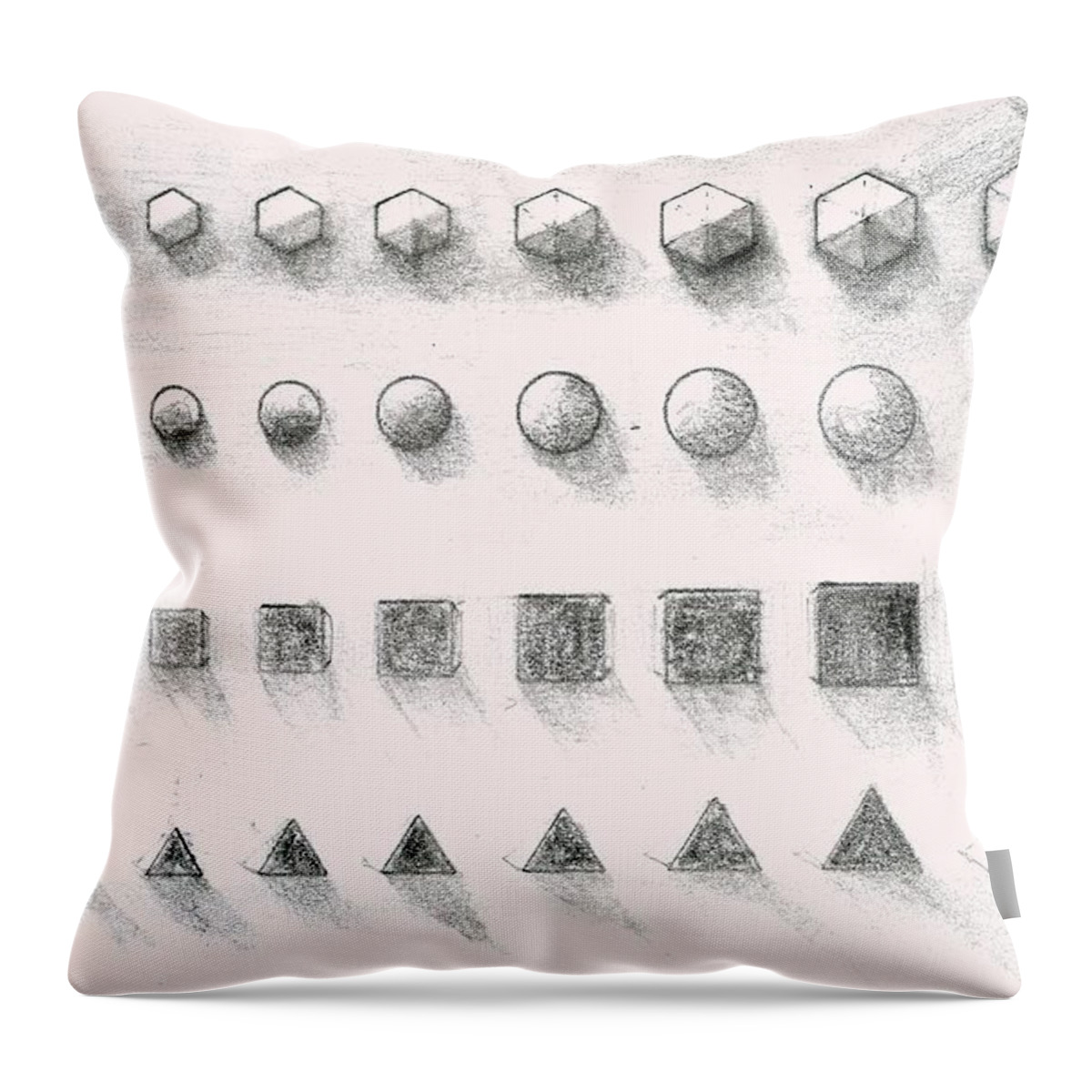  Throw Pillow featuring the drawing Template by James Lanigan Thompson MFA