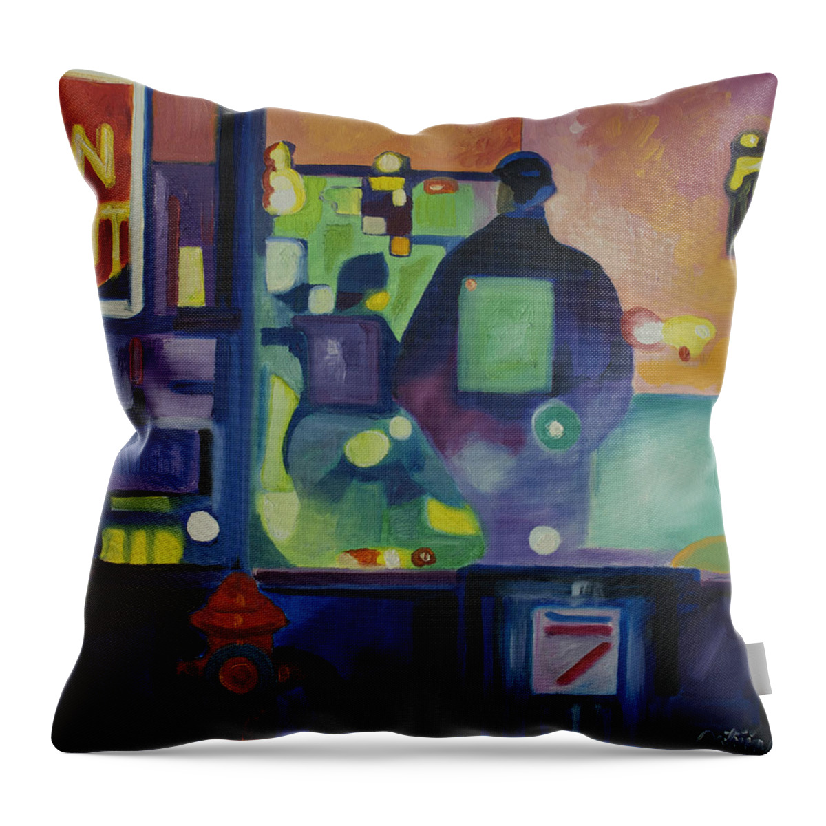 Abstract Throw Pillow featuring the painting Ten Minutes by Patricia Arroyo