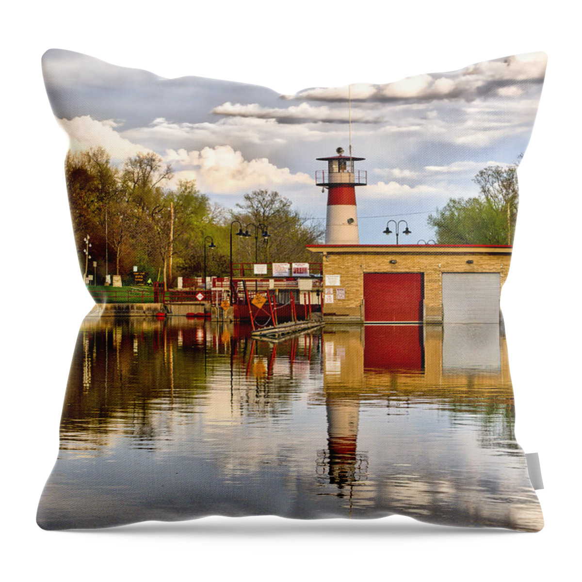 Tenney Throw Pillow featuring the photograph Tenney Lock - Madison - Wisconsin by Steven Ralser