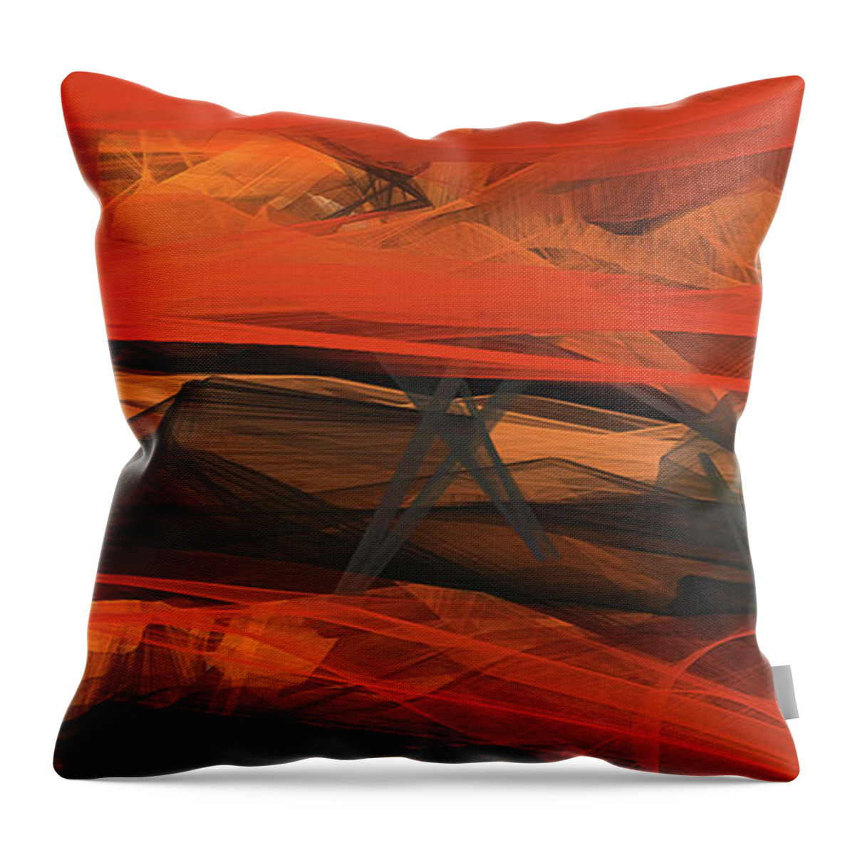 Orange Throw Pillow featuring the painting Terracotta Orange Modern Abstract Art by Lourry Legarde