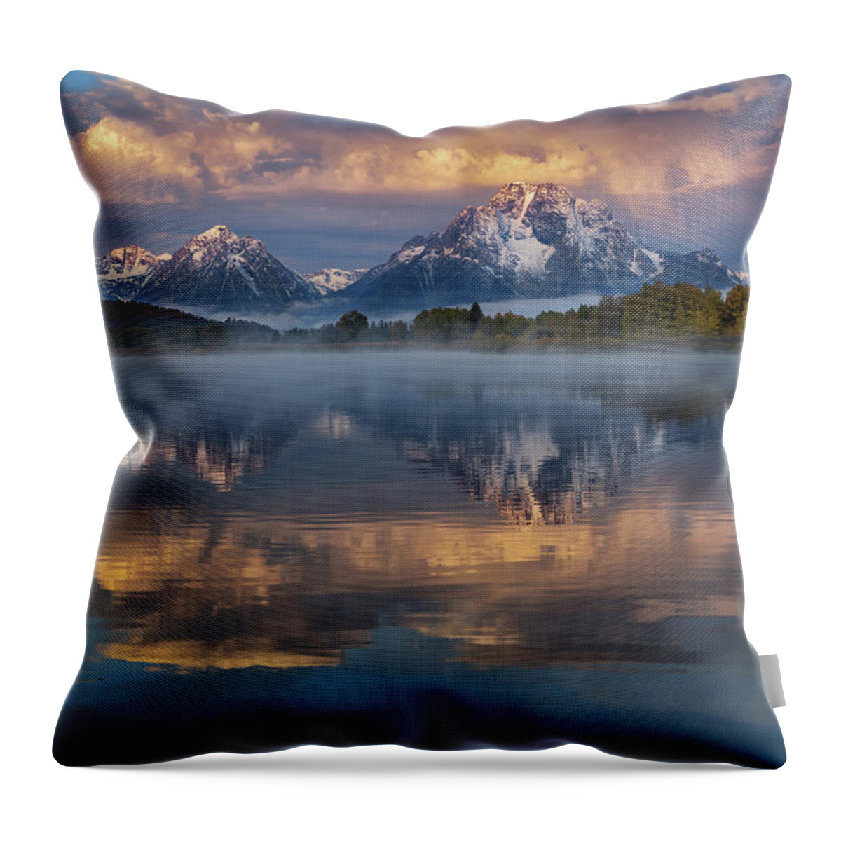 Tetons Throw Pillow featuring the photograph Teton Morning by Chuck Rasco Photography