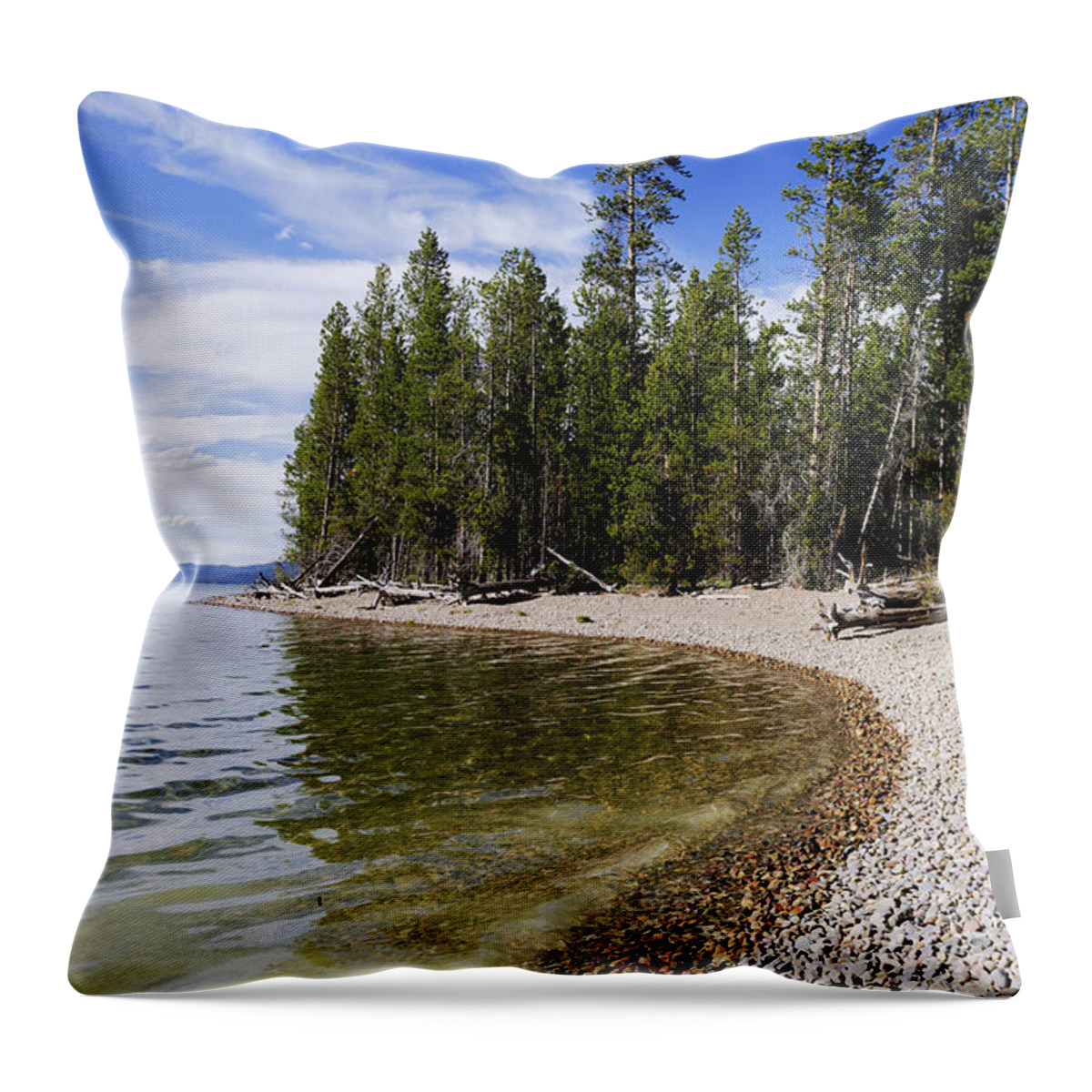 Teton Shore Throw Pillow featuring the photograph Teton Shore by Chad Dutson
