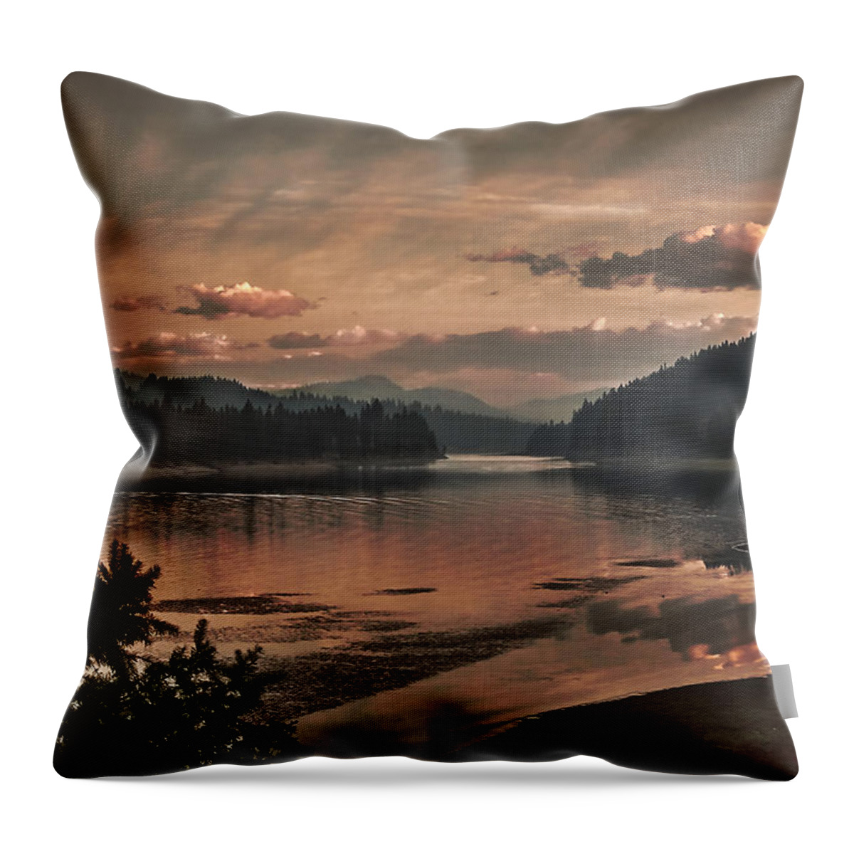 Sunrise Throw Pillow featuring the photograph The adventure begins by Loni Collins