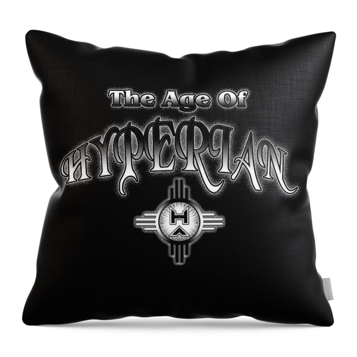 Typography Throw Pillow featuring the digital art The Age Of Hyperian ESM by Rolando Burbon