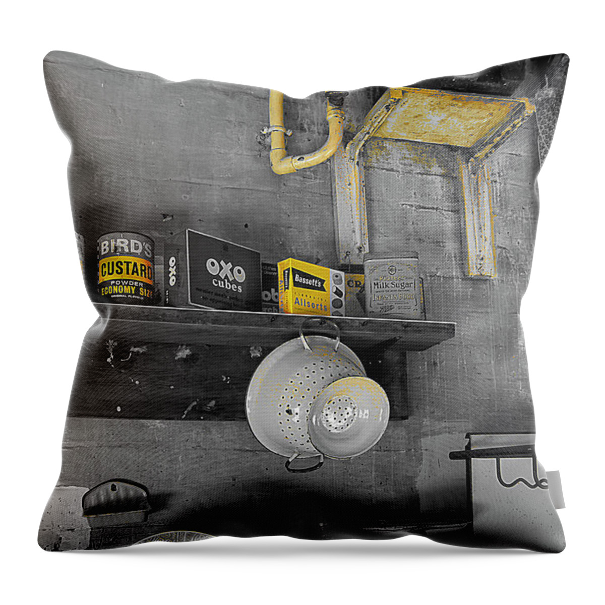 The Art Of Welfare Throw Pillow featuring the photograph The Art of Welfare. Kitchen for all. by Elena Perelman