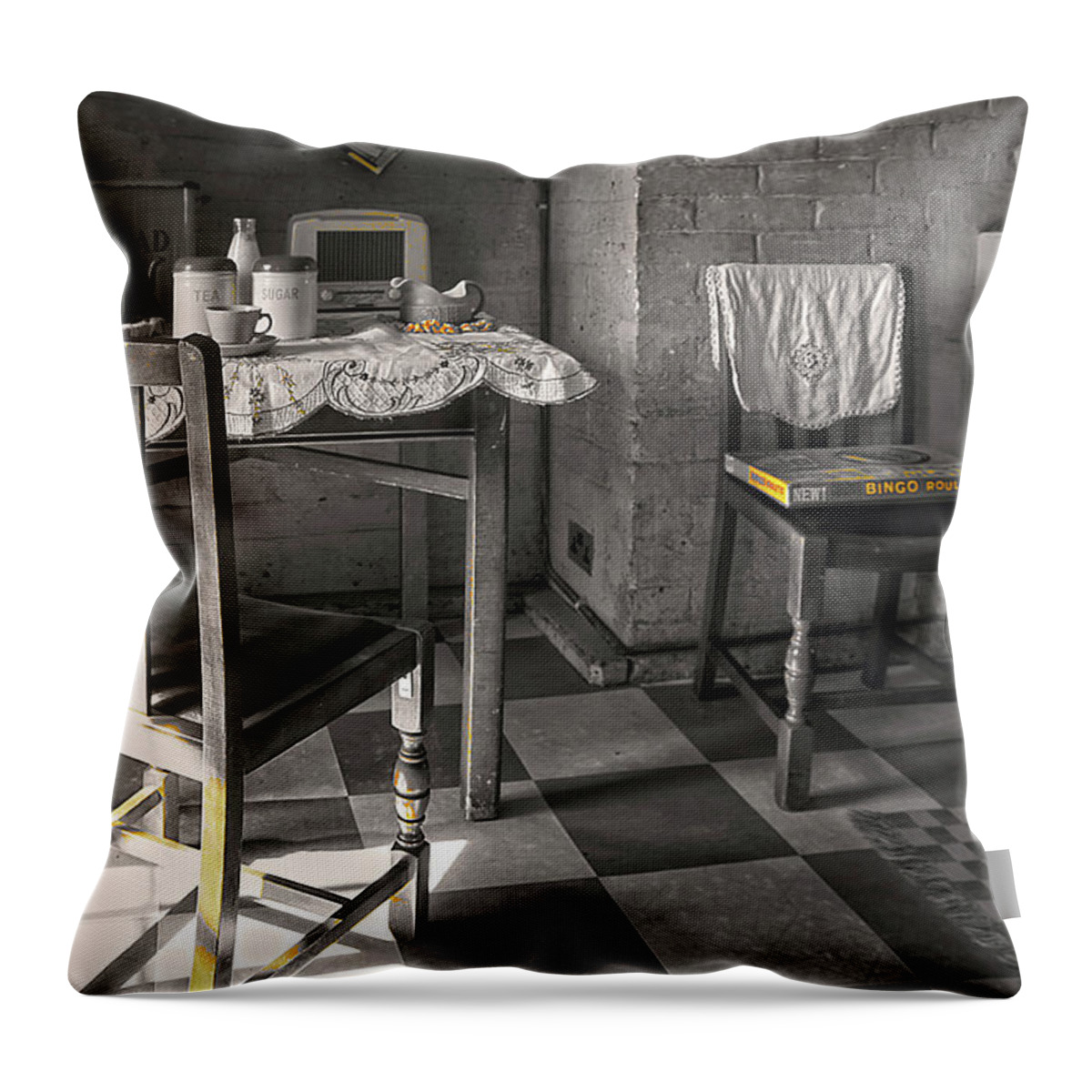 The Art Of Welfare Throw Pillow featuring the photograph The Art of Welfare. Room for living. by Elena Perelman