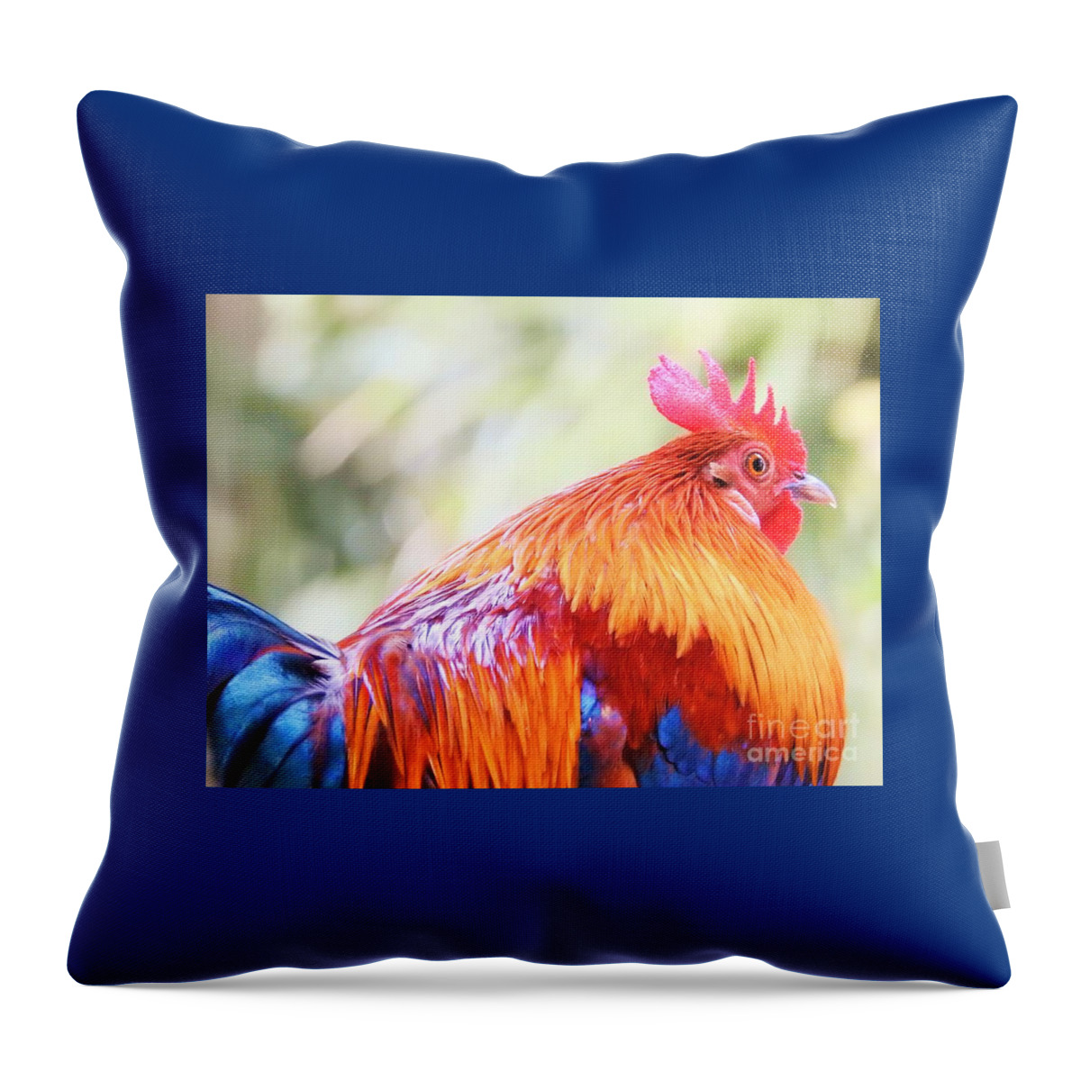 Rooster Throw Pillow featuring the photograph The Beauty Of Wild by Jan Gelders