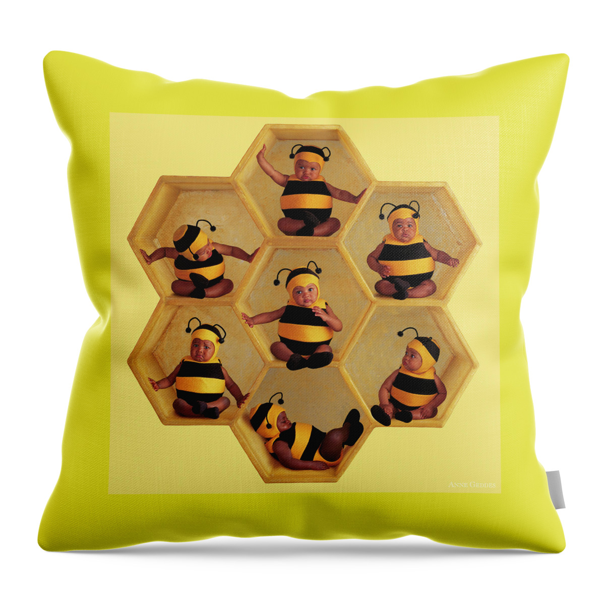 Bees Throw Pillow featuring the photograph The Beehive by Anne Geddes