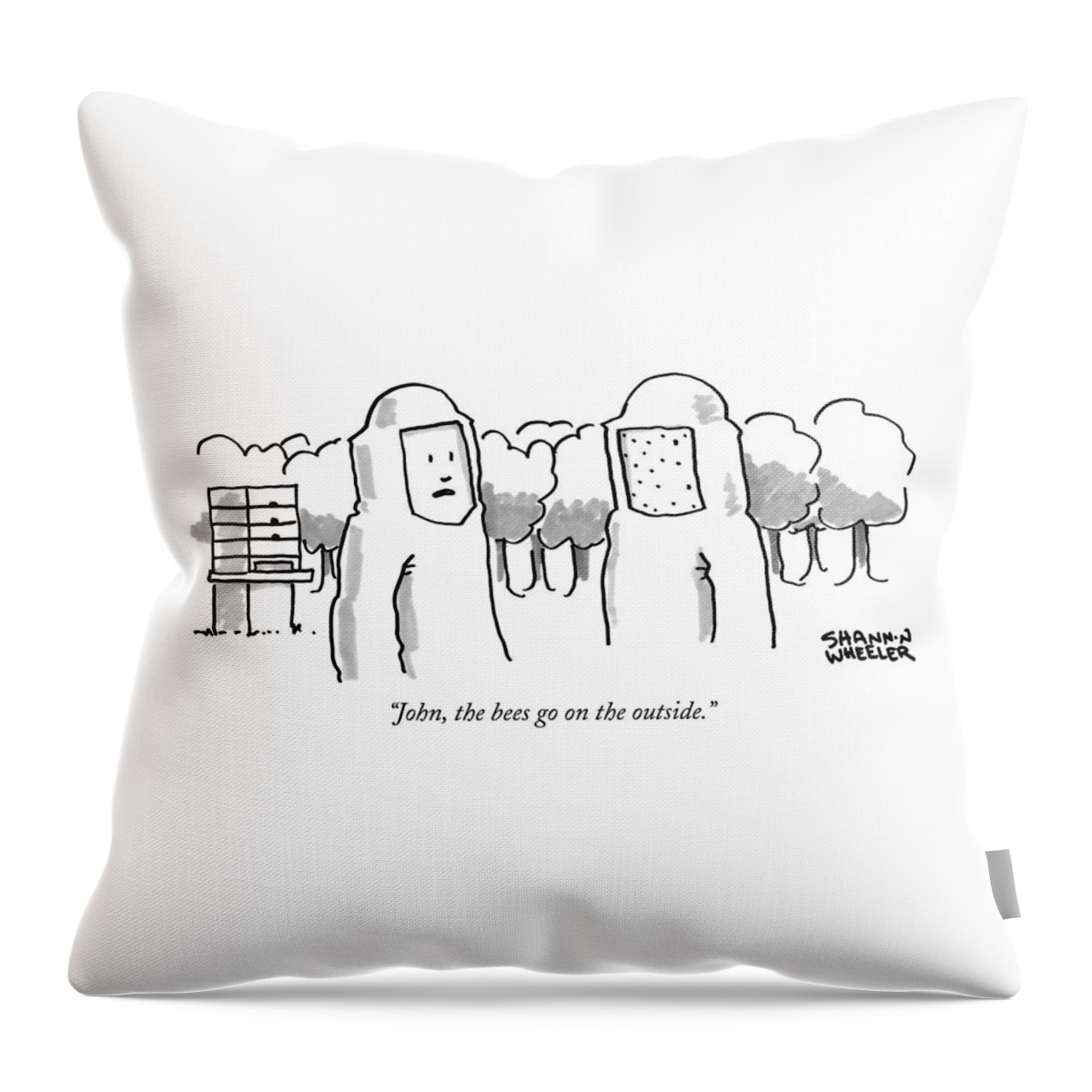The Bees Go On The Outside Throw Pillow