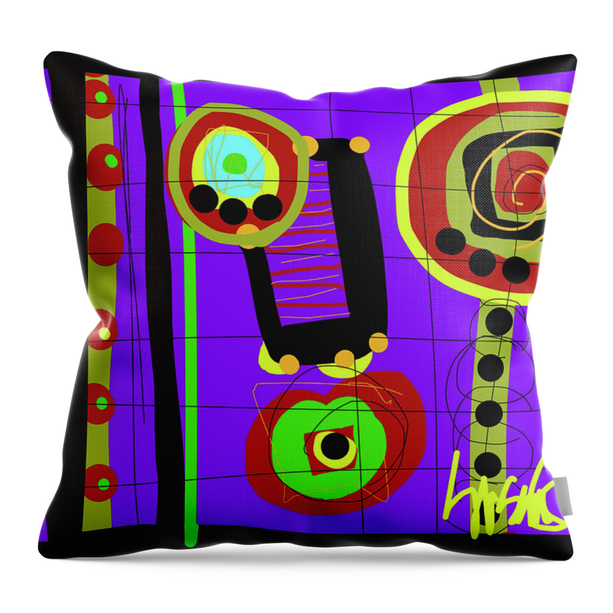 Count Basie Throw Pillow featuring the digital art The Blessed Man in memoriam of Count Basie by Susan Fielder