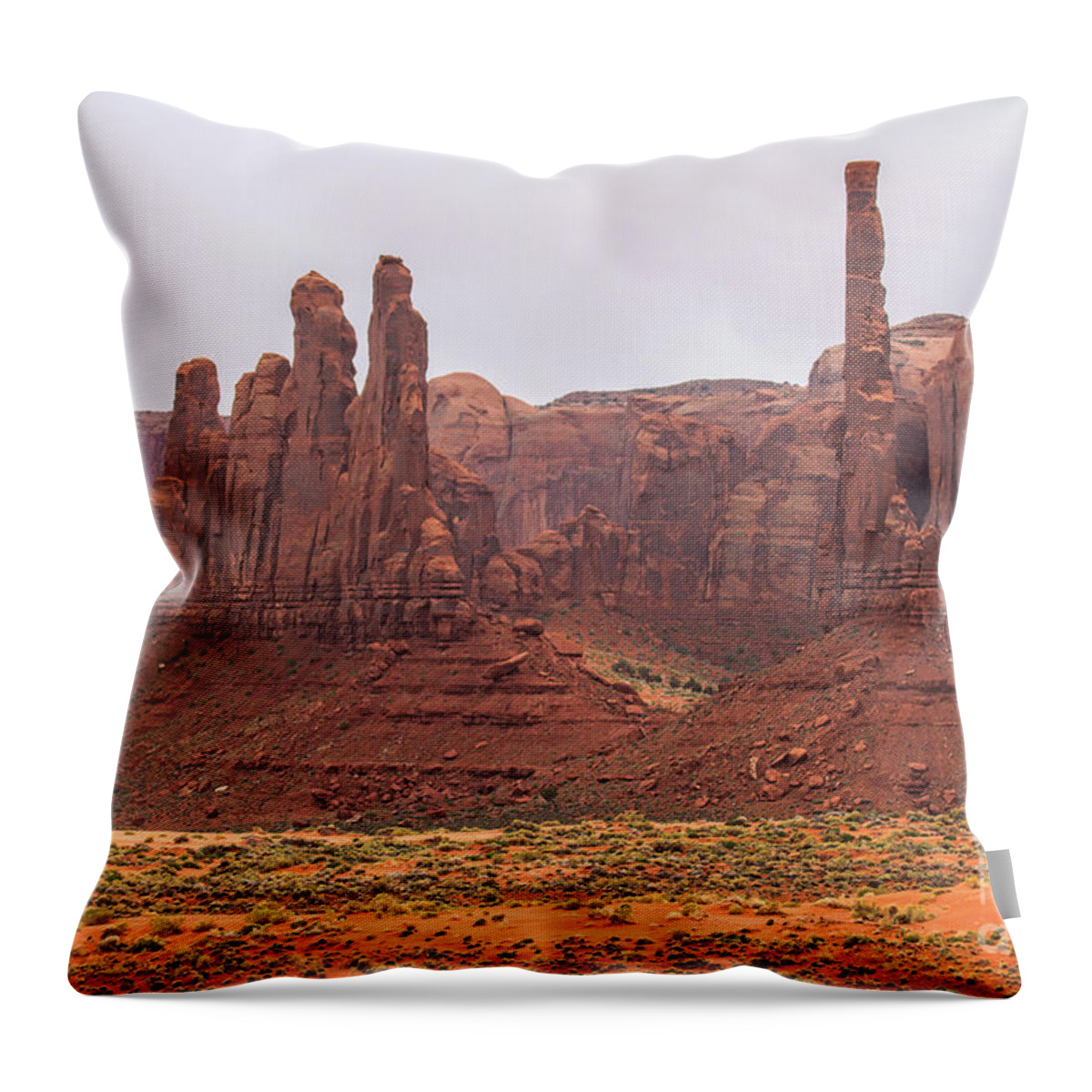Red Stanchions Throw Pillow featuring the photograph The Stones Cry Out by Jim Garrison