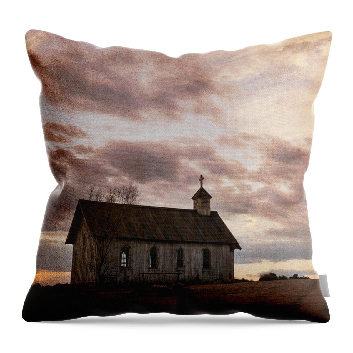 Landscape Throw Pillow featuring the photograph The Church by Mary Lee Dereske