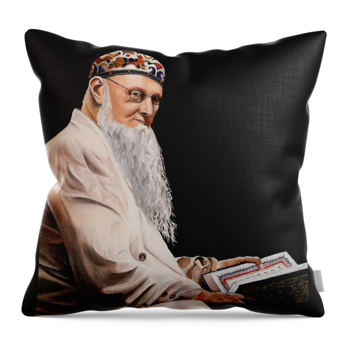 Cleric Throw Pillow featuring the painting The Cleric by Vic Ritchey