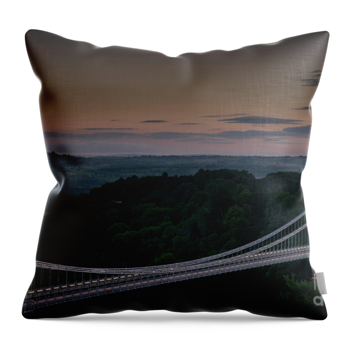 Clifton Suspension Bridge Throw Pillow featuring the photograph The Clifton Suspension Bridge, Bristol England by Perry Rodriguez