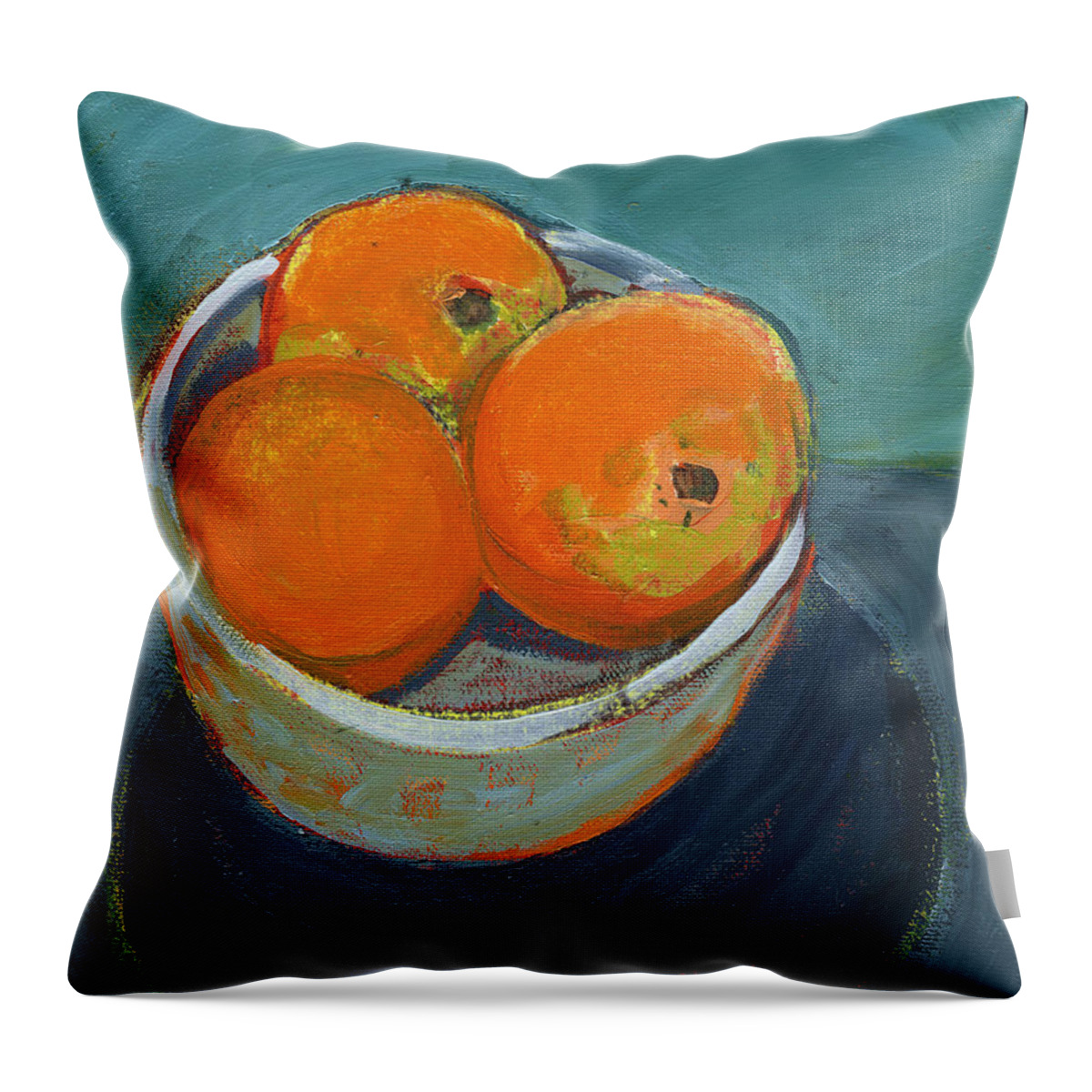Orange Throw Pillow featuring the painting The Community Bowl Project by Jennifer Lommers