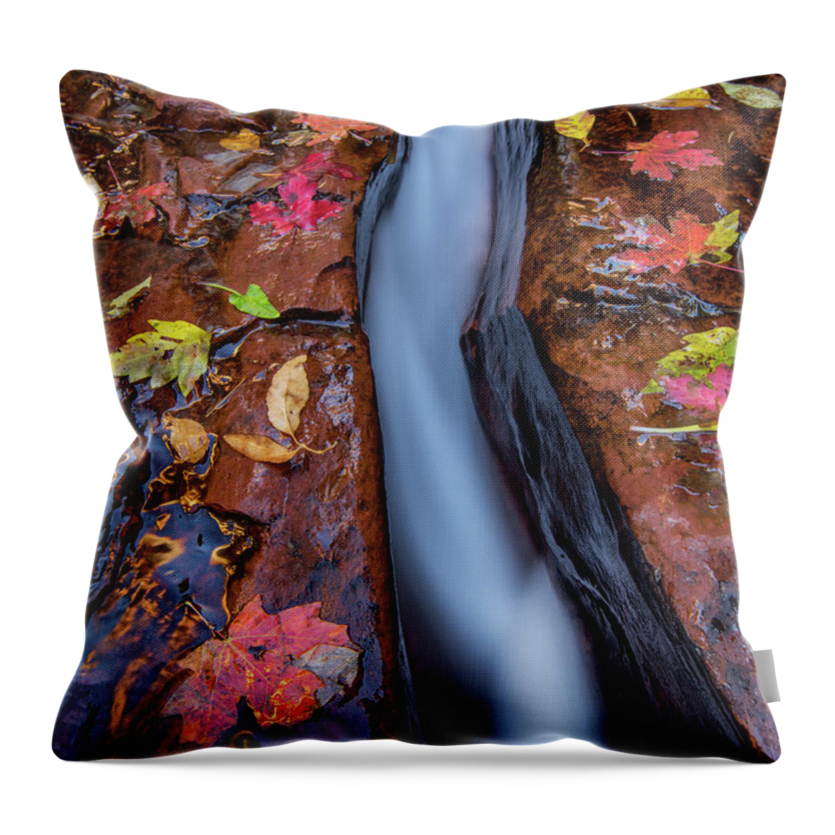 Zion Throw Pillow featuring the photograph The Crack by Wesley Aston