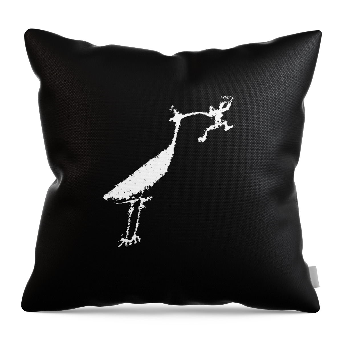 Petroglyph Throw Pillow featuring the photograph The Crane by Melany Sarafis