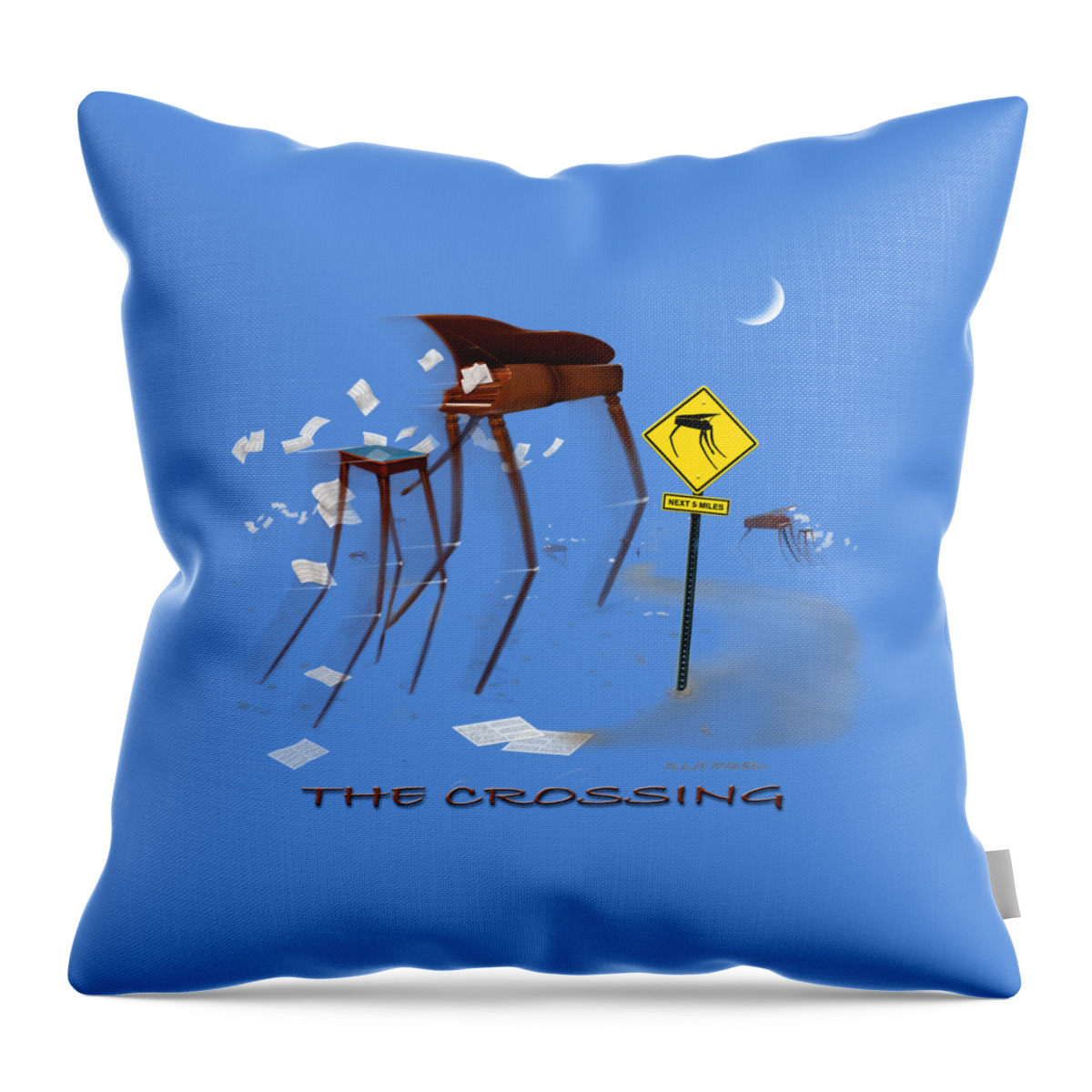 T-shirt Throw Pillow featuring the digital art The Crossing SE by Mike McGlothlen