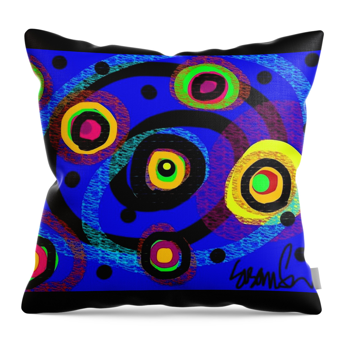 Abstract Throw Pillow featuring the digital art The Dancin Man in Memoriam to Patrick Swayze by Susan Fielder