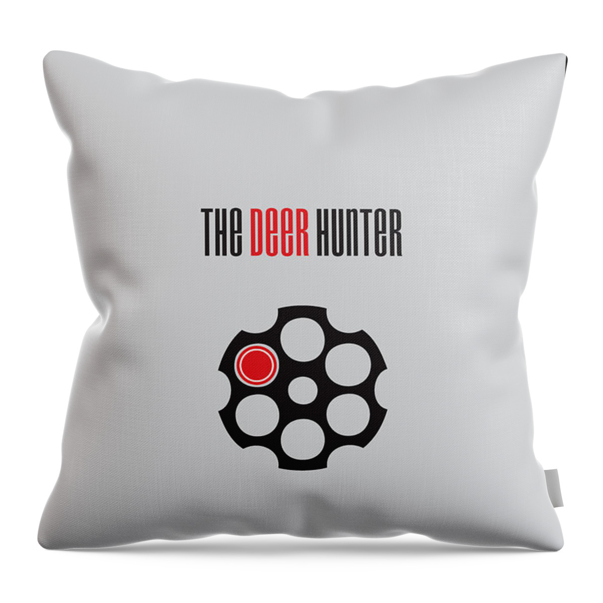 The Deer Hunter Throw Pillow featuring the digital art The Deer Hunter - Alternative Movie Poster by Movie Poster Boy
