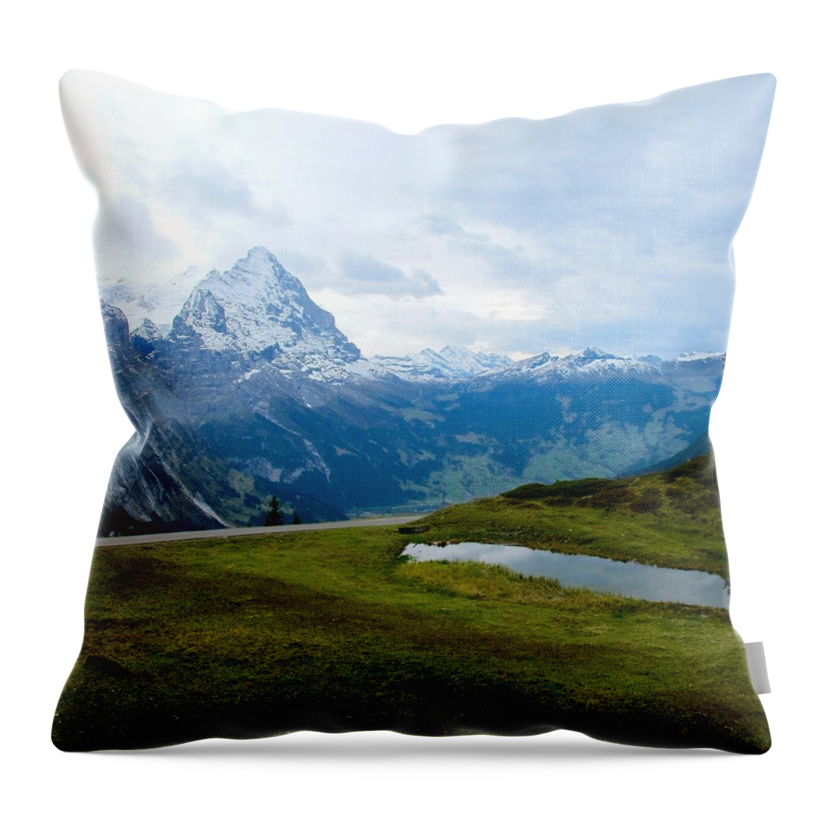 Zermatt Throw Pillow featuring the photograph The Eiger by Sue Morris