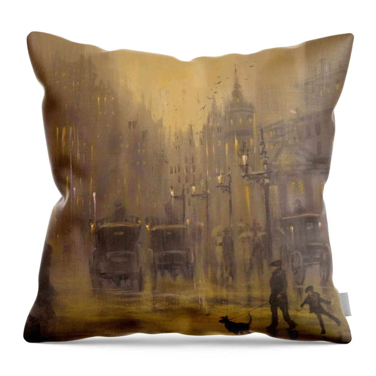 Sherlock Holmes Throw Pillow featuring the painting The Game Is Afoot by Tom Shropshire