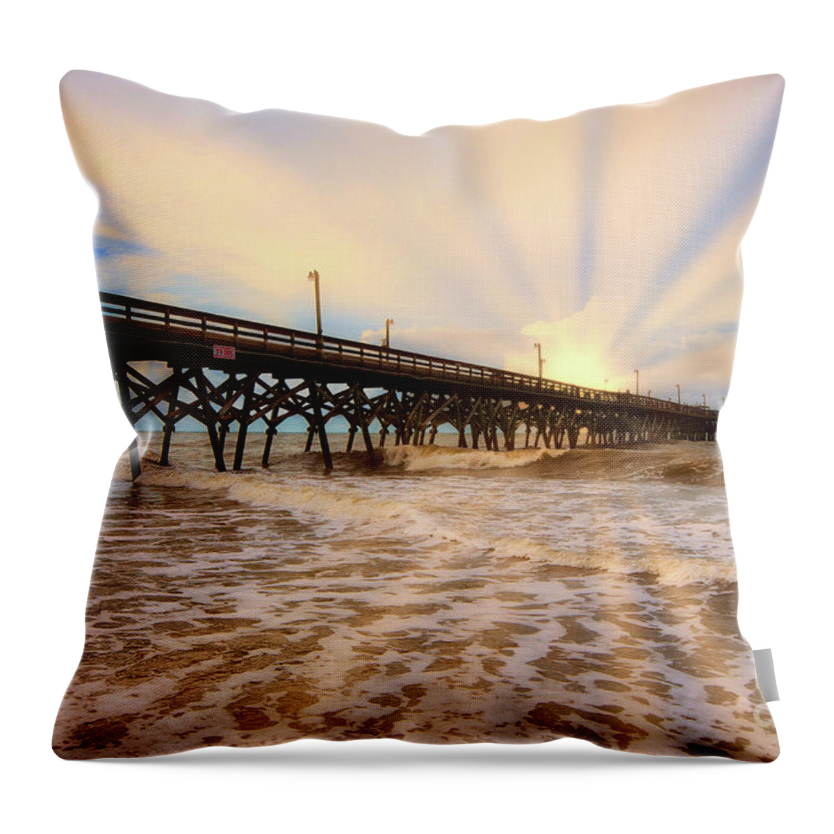 Scenic Throw Pillow featuring the photograph The Glow Of Sunrise by Kathy Baccari
