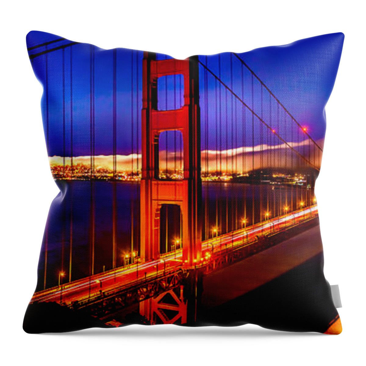 Golden Gate Bridge Throw Pillow featuring the photograph The Golden Path by Az Jackson