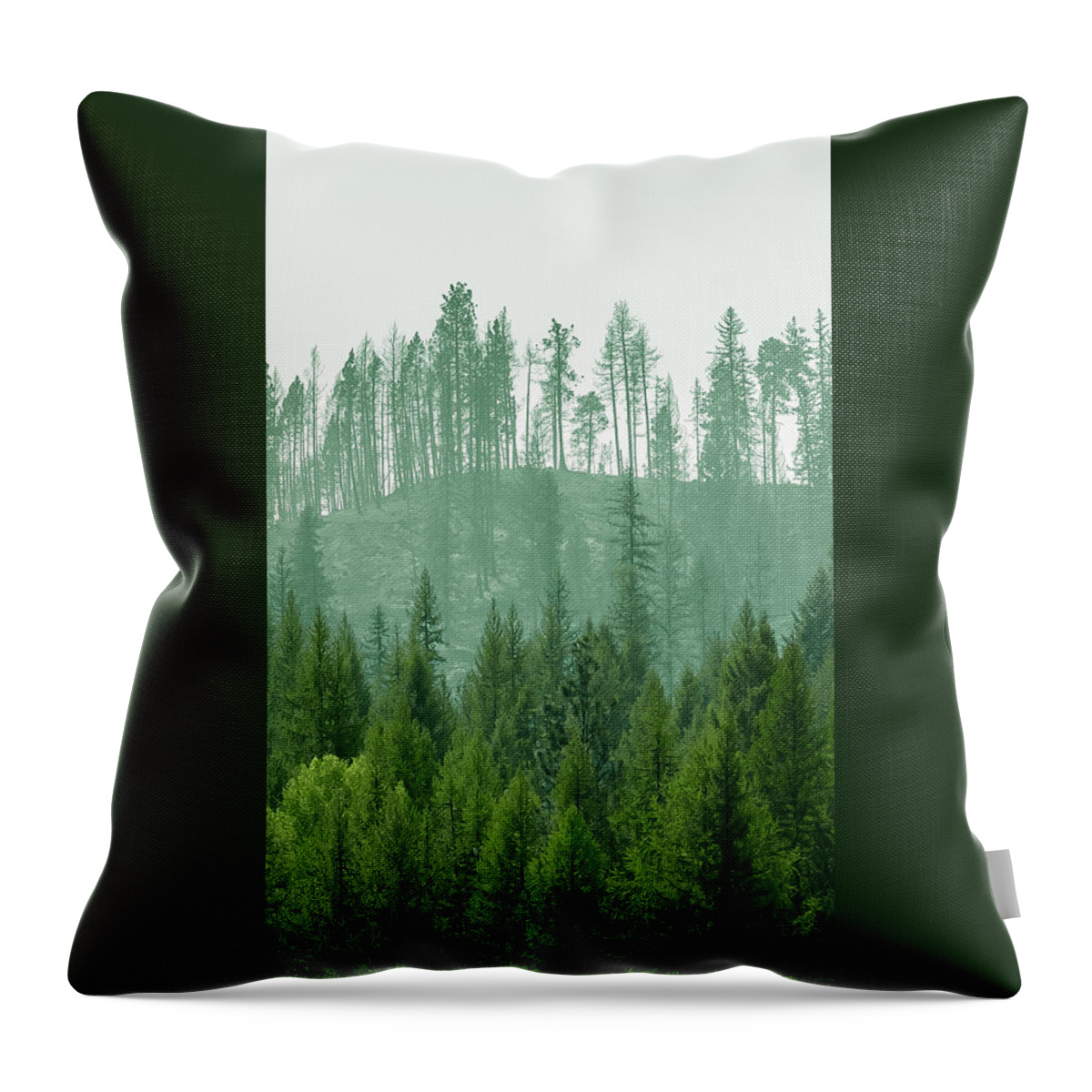 Ever Green Throw Pillow featuring the photograph The Green and the not so Green by Troy Stapek