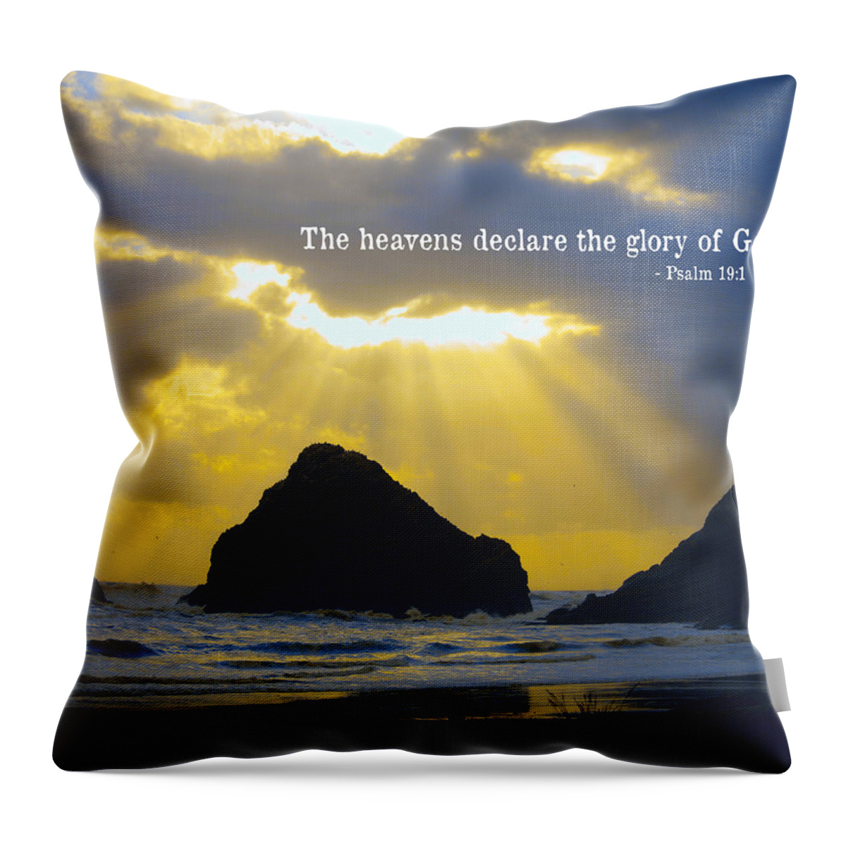 Heceta Head Throw Pillow featuring the photograph The Heavens Declare by Bonnie Bruno