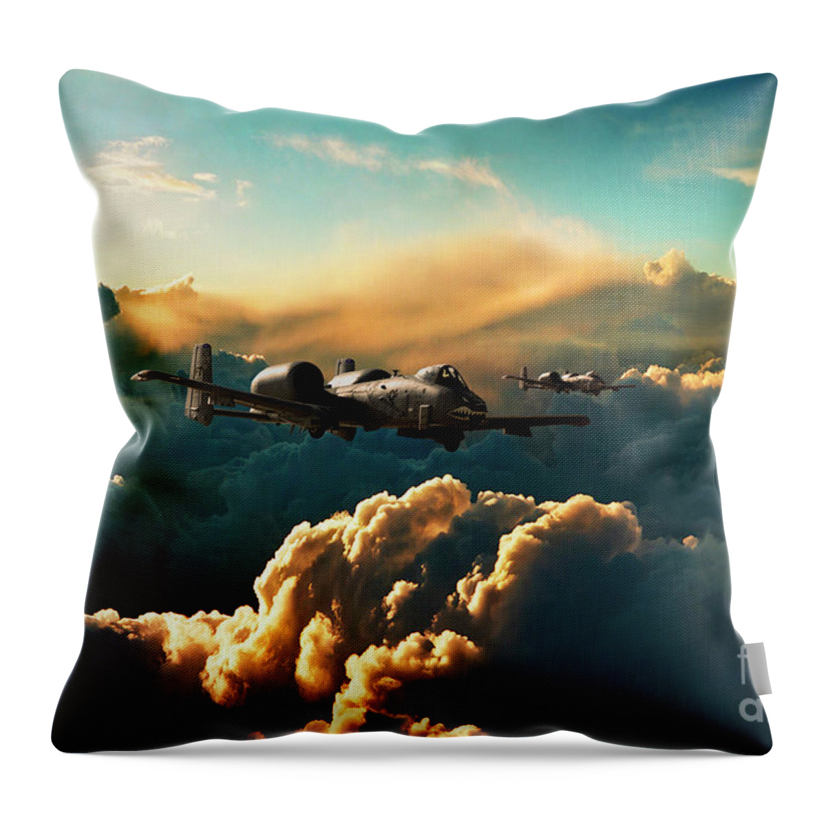 A10 Throw Pillow featuring the digital art The Hogs by Airpower Art