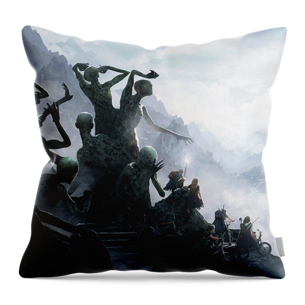 Landscape Throw Pillow featuring the painting The Journey by Guillem H Pongiluppi