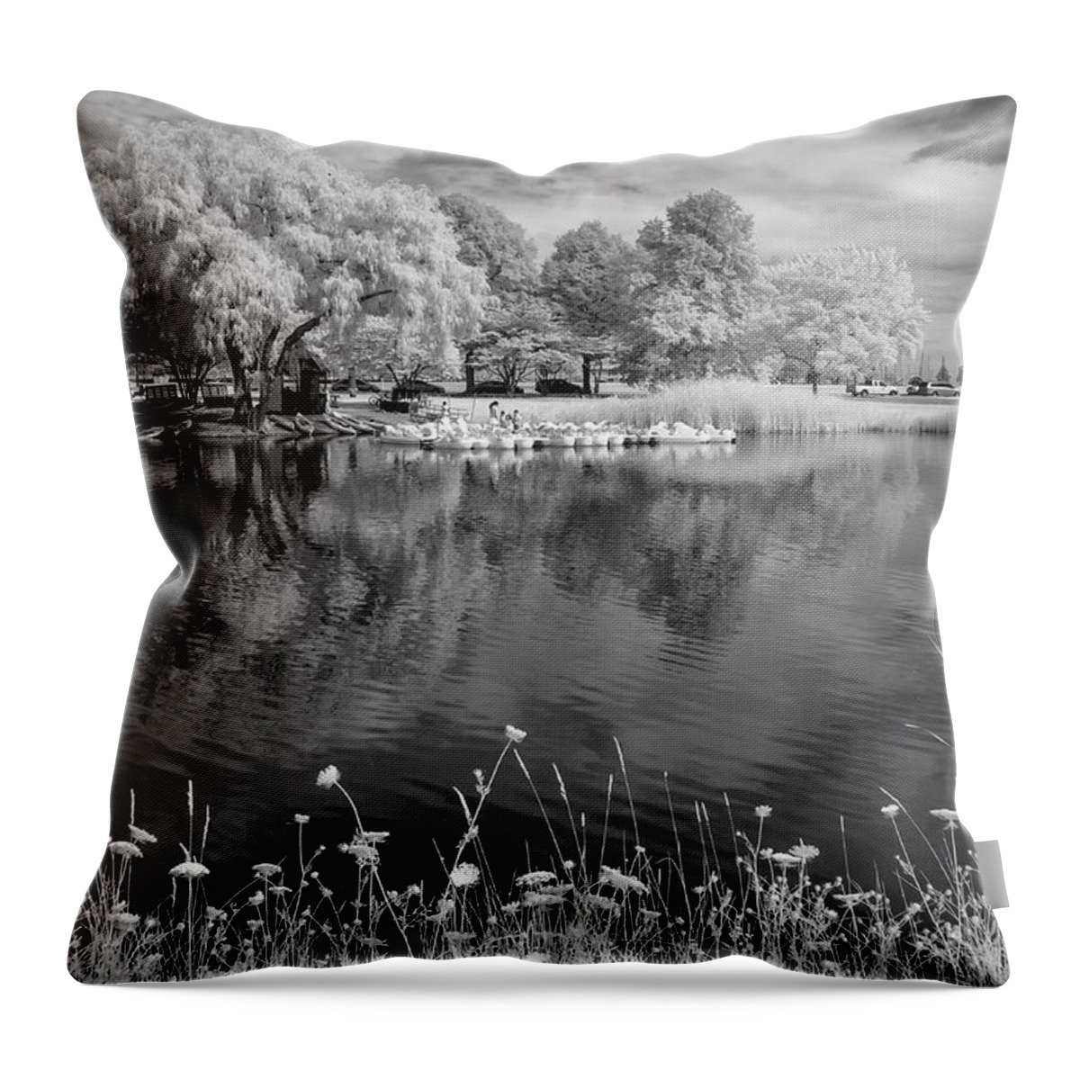 Infrared Throw Pillow featuring the photograph The Lagoon #1 by John Roach