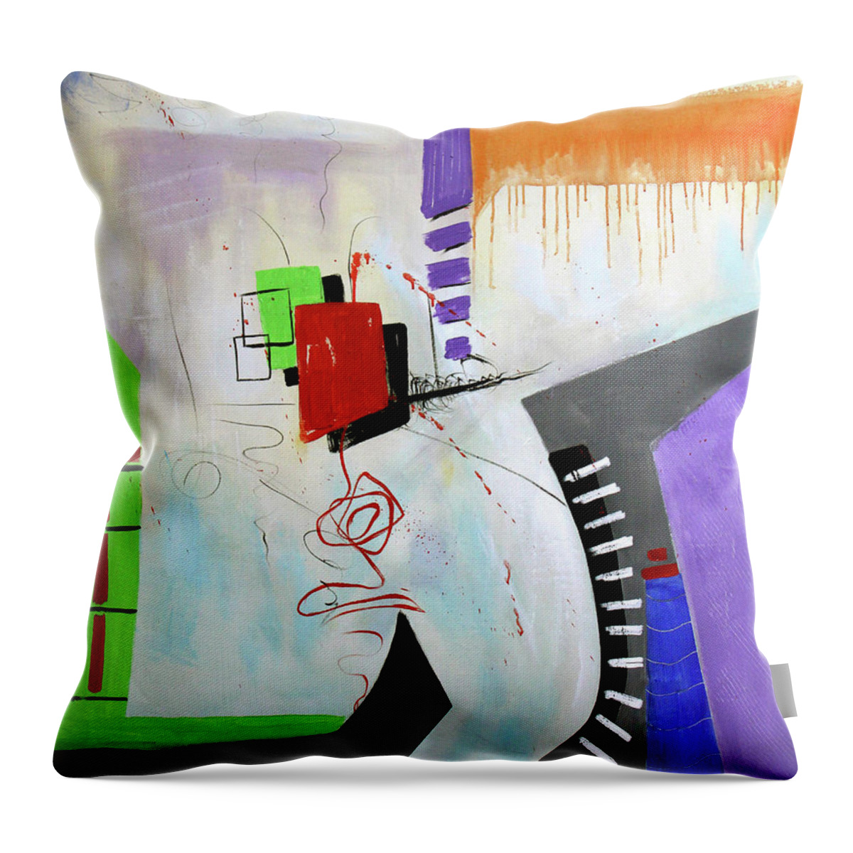 Abstract Throw Pillow featuring the painting The Last Will Be First Matthew 20 14-16 by Anthony Falbo