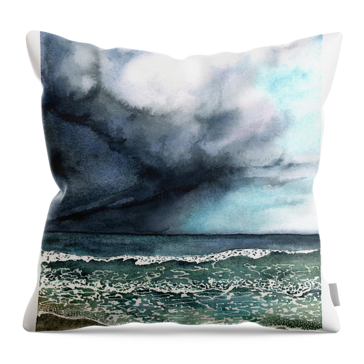 Storm Throw Pillow featuring the painting The Looming Storm by Hilda Wagner