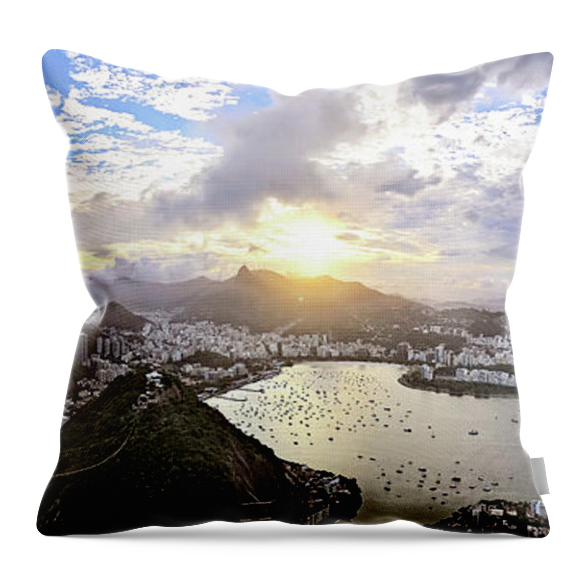 Rio De Janeiro Throw Pillow featuring the photograph The Magnificent City by Jill Love