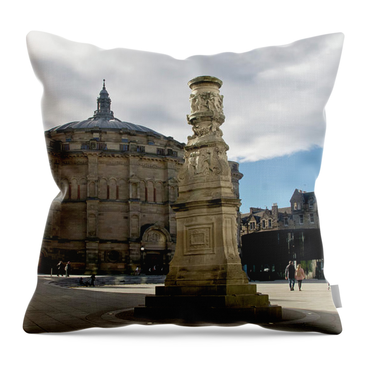 Hall Throw Pillow featuring the photograph The Mc Ewan Hall and Bristo Square by Elena Perelman