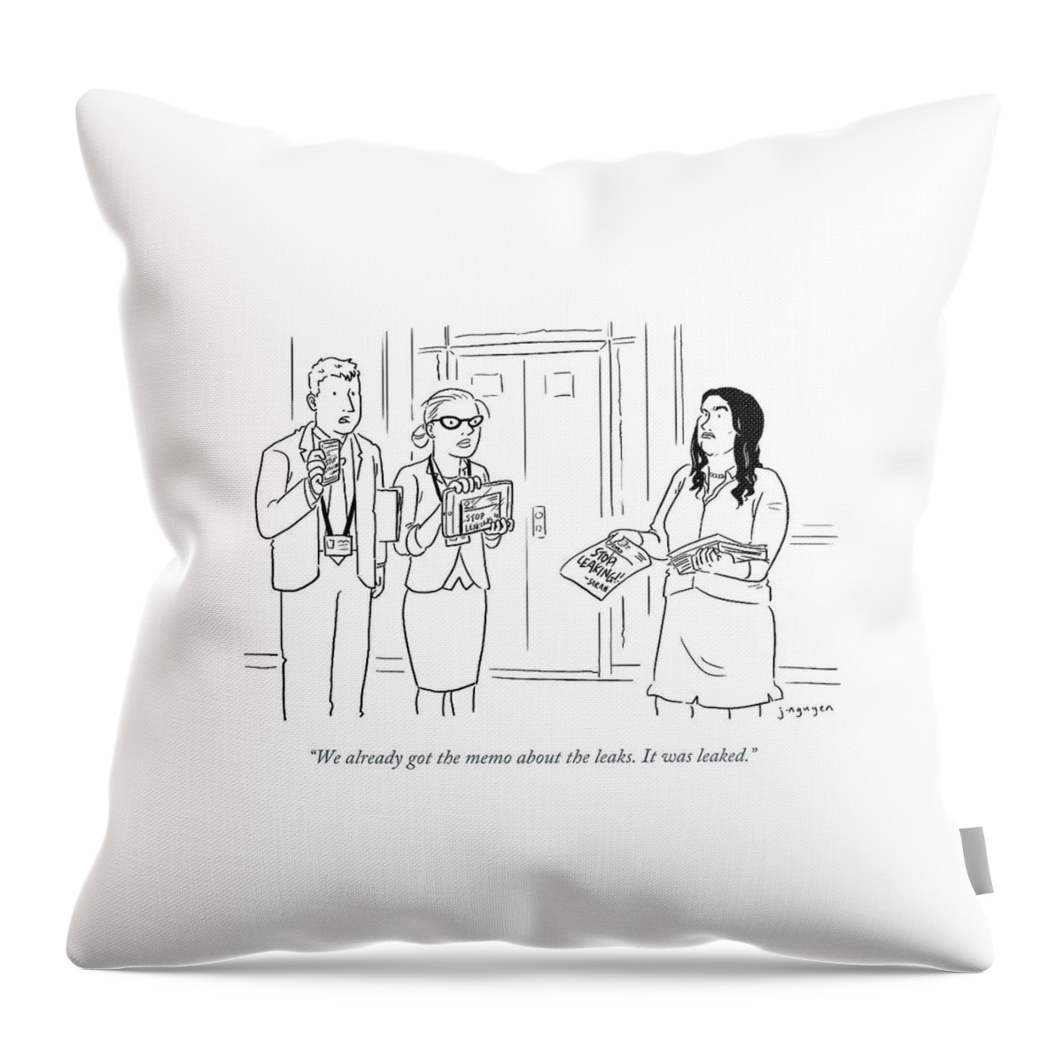 The Memo About The Leaks Throw Pillow
