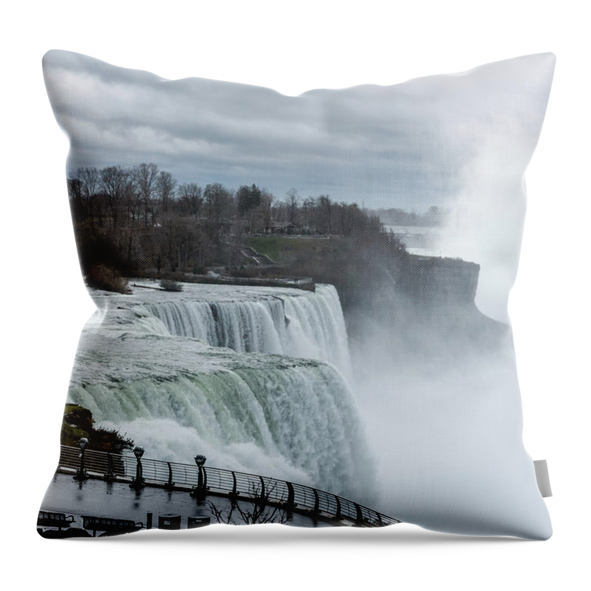 Water Falls Throw Pillow featuring the photograph The Mighty Niagara by Jaime Mercado