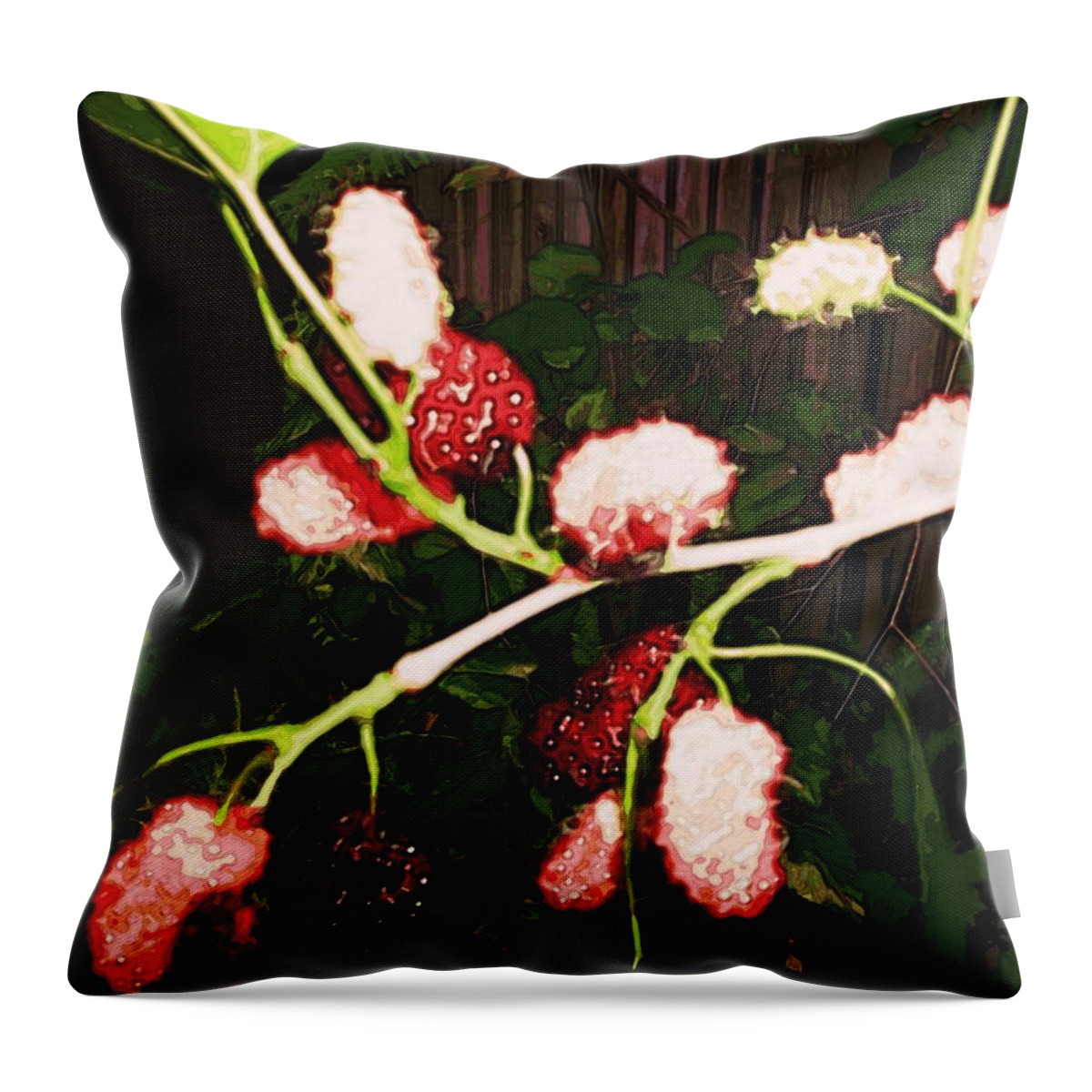 Garden Throw Pillow featuring the digital art The New Mulberries by Winsome Gunning
