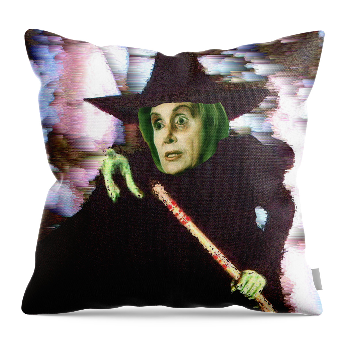 Wizard Of Oz Throw Pillow featuring the digital art The New Wicked Witch of the West by Seth Weaver