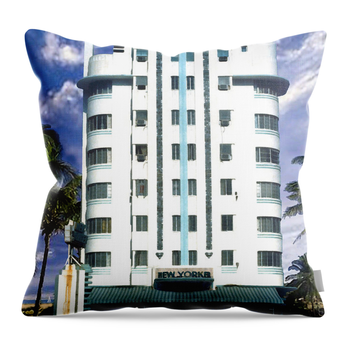 Miami Throw Pillow featuring the photograph The New Yorker by Steve Karol
