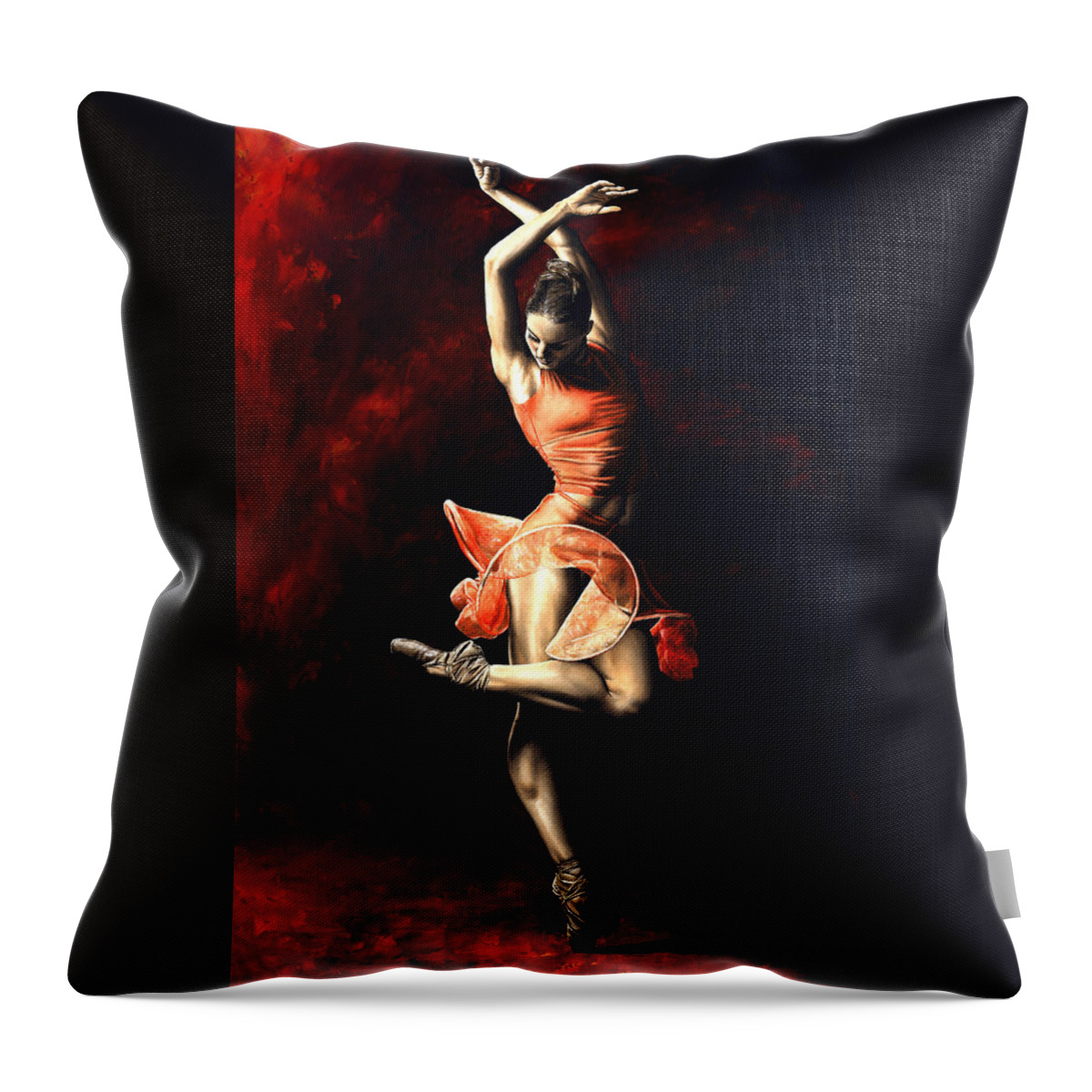 Dancer Throw Pillow featuring the painting The Passion of Dance by Richard Young