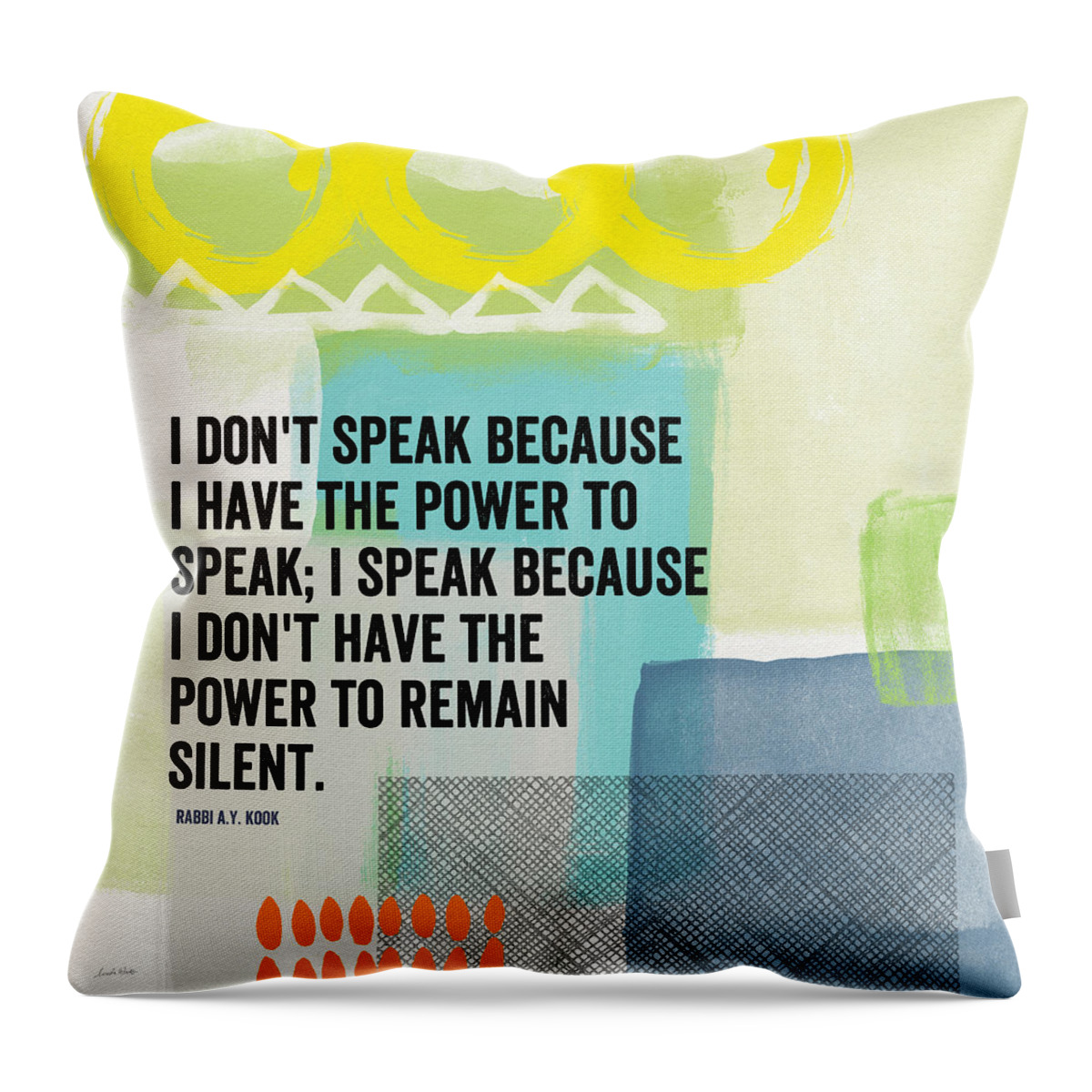 Faith Throw Pillow featuring the painting The Power To Speak- Contemporary Jewish Art by Linda Woods by Linda Woods