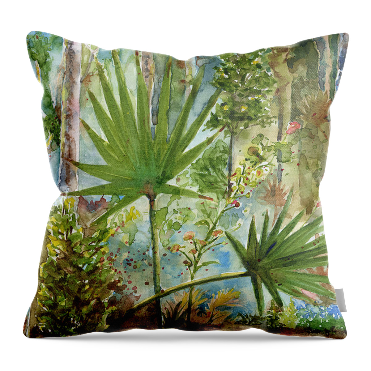 Foliage Throw Pillow featuring the painting The Preserve by Arthur Fix