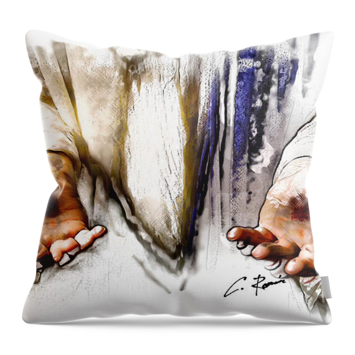 Proof Throw Pillow featuring the painting The Proof by Charlie Roman