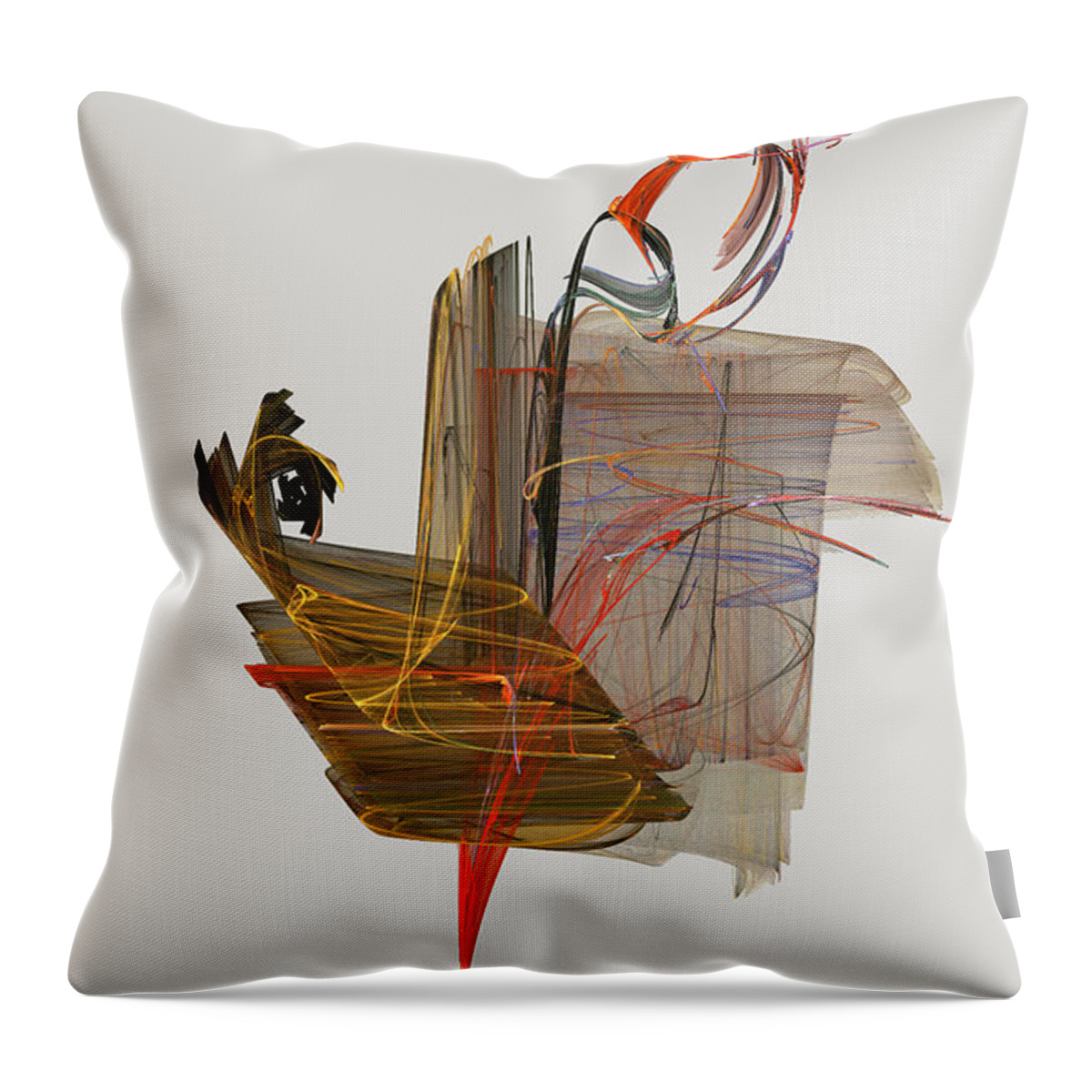 Rooster Throw Pillow featuring the digital art The Proud Rooster by Jackie Mueller-Jones